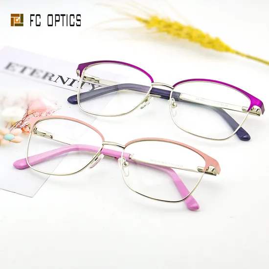 Full Rim Wholesale Fashion Oval Shape Eye Eyebrow Metal Slingshot Spring Hinge Flex Metal Stainless Steel Women Optical Glasses Eyewear Frame Eyeglasses 