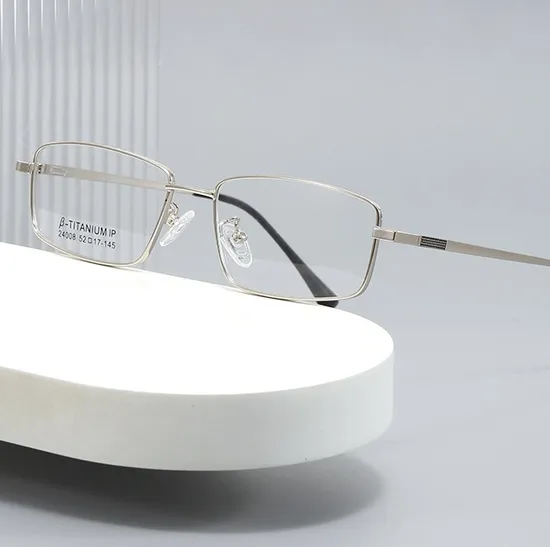 Super Light and Elastic Classic Men Style Oval Shape Small Size Titanium Optical Frame 