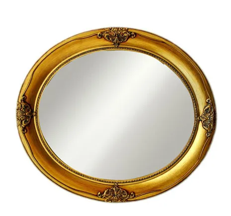 Wholesale Craft Photo Frame Hotel Decoration Oval Wooden Mirror Frame 