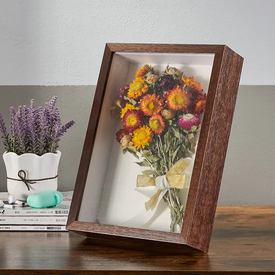 3D Deep Shadow Wooden Specimen Frame Display Box 