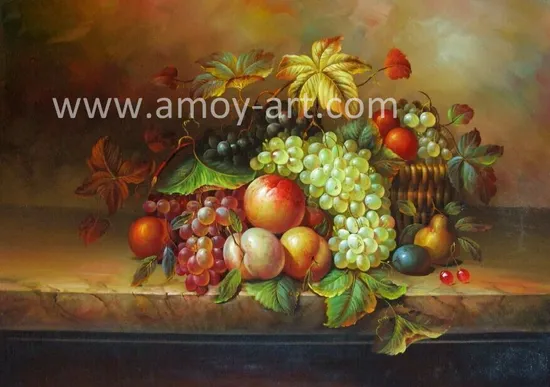 Handmade Still Life Fruit Oil Painting for Home Decoration 